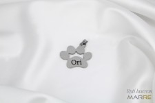 Ocelový přívěsek - psí tlapka L