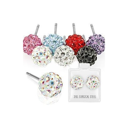 Naušnice chirurgická ocel s krystalky (černé 5 mm)