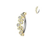 Zlacený piercing do pupíku se štítem