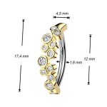 Zlacený piercing do pupíku se štítem