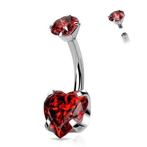 Piercing do pupíku srdíčko - TITAN