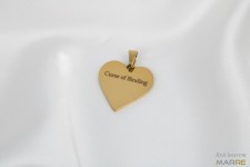 Zlacený ocelový přívěsek srdce