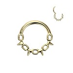 Zlacený ocelový kruh - helix / cartilage / septum piercing