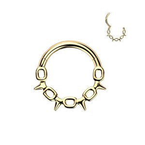 Zlacený ocelový kruh - helix / cartilage / septum piercing