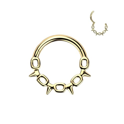 Zlacený ocelový kruh - helix / cartilage / septum piercing