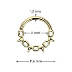 Zlacený ocelový kruh - helix / cartilage / septum piercing