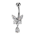 Piercing do pupíku motýlek (čirá)