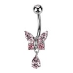 Piercing do pupíku motýlek (čirá)