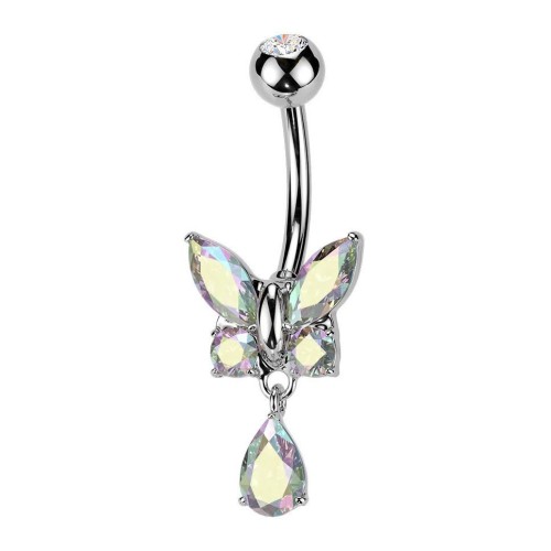 Piercing do pupíku motýlek (duhová)