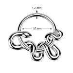 Ocelový piercing - segment kruh had (1,2 x 8 mm)