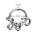 Ocelový piercing - segment kruh had (1,2 x 8 mm)