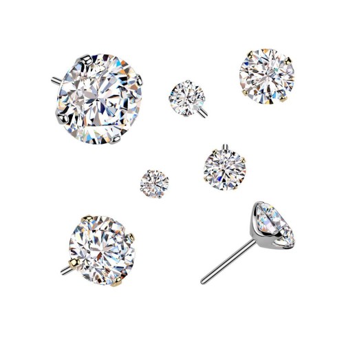 Ozdobná část k PUSH IN piercingu Moissanit TITAN, 0,03ct (2mm)