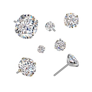 Ozdobná část k PUSH IN piercingu Moissanit TITAN, 0,11ct (3mm)