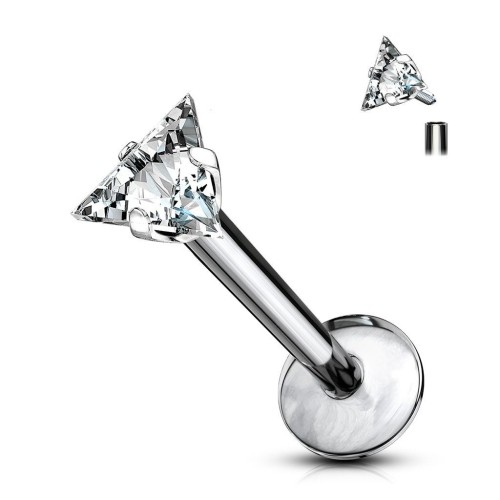 Piercing do brady - labreta TITAN trojúhelník, 1,2 x 6 mm