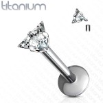 Piercing do brady - labreta TITAN trojúhelník, 1,2 x 6 mm