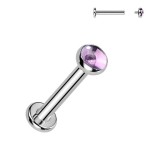 Piercing do brady - labreta Ametyst TITAN (1,2 x 8 mm)