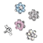 Náhradní ozdoba k dermálu / labretě TITAN, závit 1,2 mm (čirá)