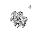 Náhradní ozdoba k dermálu / labretě TITAN, závit 1,2 mm (čirá)