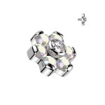 Náhradní ozdoba k dermálu / labretě TITAN, závit 1,2 mm (čirá)