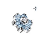 Náhradní ozdoba k dermálu / labretě TITAN, závit 1,2 mm (čirá)