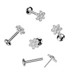 Piercing do brady kytička - PUSH IN labreta TITAN s Moissanity 0.015ct