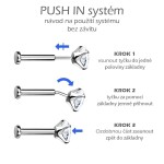 Piercing do brady - PUSH IN labreta TITAN Moissanit 0.06ct (2,5mm)