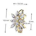 Zlacený piercing do pupíku s kytičkou