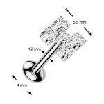 Piercing do brady - labreta TITAN (1,2 x 6 mm)