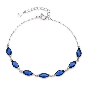 Stříbrný náramek s modrými zirkony