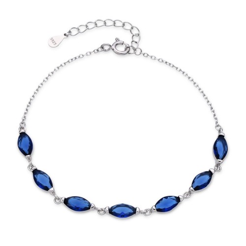 Stříbrný náramek s modrými zirkony