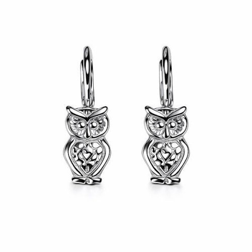 Dívčí stříbrné náušnice - sovičky