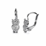 Dívčí stříbrné náušnice - sovičky