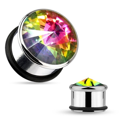 Plug do ucha - duhový kámen (16 mm)