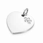 Psí známka chirurgická ocel srdíčko s tlapkou