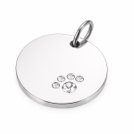 Psí známka chirurgická ocel kolečko s tlapkou