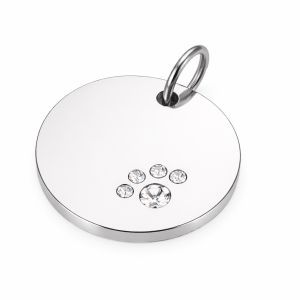 Psí známka chirurgická ocel kolečko s tlapkou