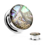 Plug z chirurgické oceli s perletí HWPS56 (22 mm)