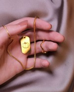 Zlacený ocelový prsten vlnka (49)