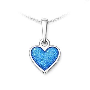 Stříbrný přívěsek srdce modrá perleť