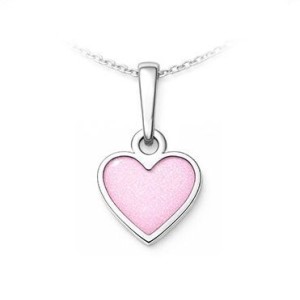 Stříbrný přívěsek srdce světle růžové