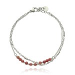 Nerezový minerální náramek přírodní Rodochrosit