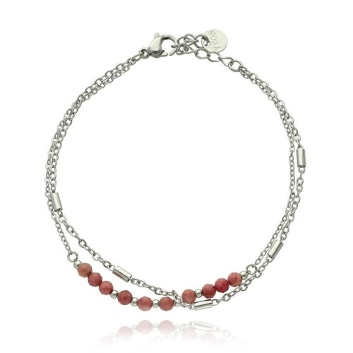 Nerezový minerální náramek přírodní Rodochrosit