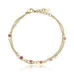 Nerezový minerální náramek přírodní Rodonit