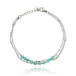 Nerezový minerální náramek přírodní Amazonit