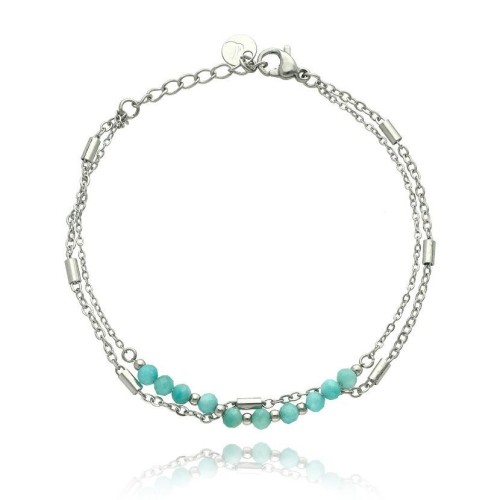 Nerezový minerální náramek přírodní Amazonit