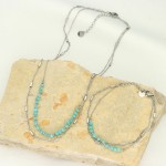 Nerezový minerální náramek přírodní Amazonit