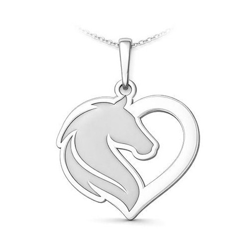 Stříbrný přívěsek kůň v srdci