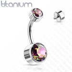 Piercing do pupíku - TITAN (vitrail medium) kuličky 5 a 8 mm