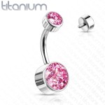 Piercing do pupíku - TITAN (duhová) kuličky 5 a 8 mm