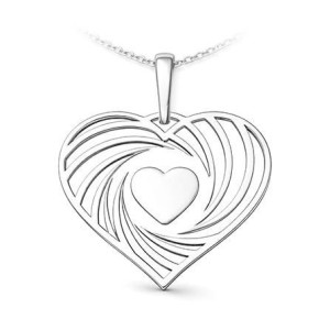 Stříbrný přívěsek srdce se spirálou